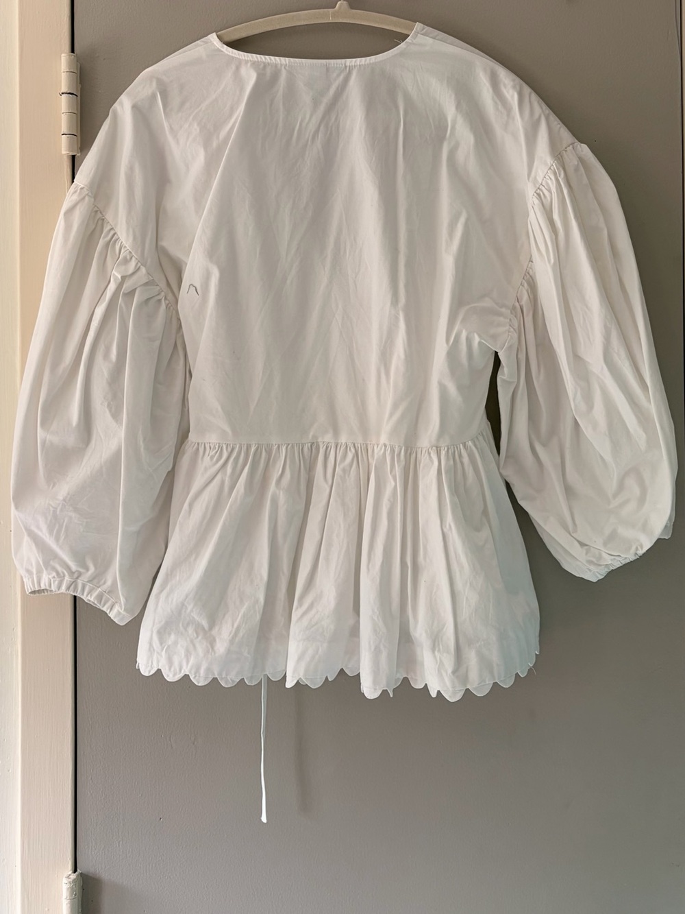 Kika Vargas Ivory Wrap Blouse with Puff Sleeves - Picture 3 of 3